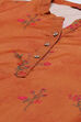 Orange Poly Cotton Straight Kurta image number 1